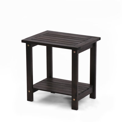 Rectangular Acacia Outdoor Side Table , 41.9cm W 33cm D