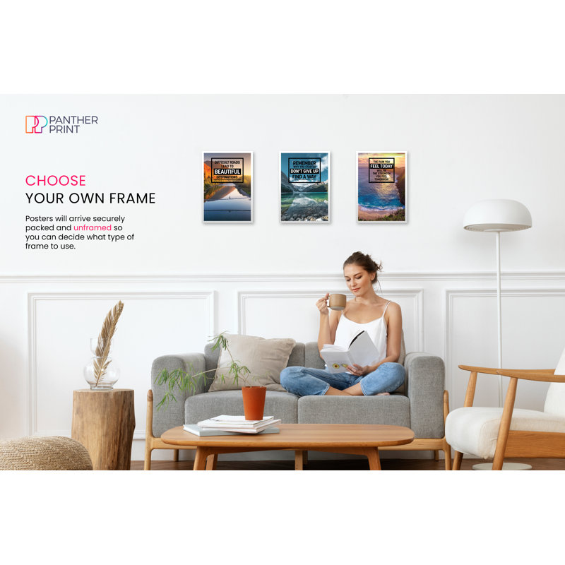 Difficult Roads, Remember Why You Started, And The Pain You Feel Today Will Be Your Strength - 3 Piece No Frame Print Set