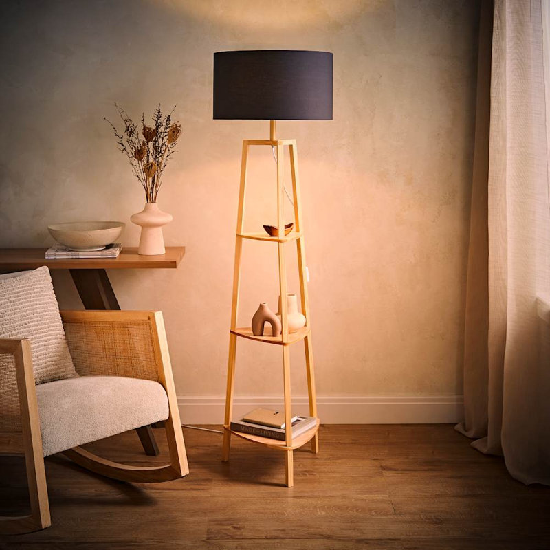 Aidrian 155cm Tripod Floor Lamp, No, Brown, Grey