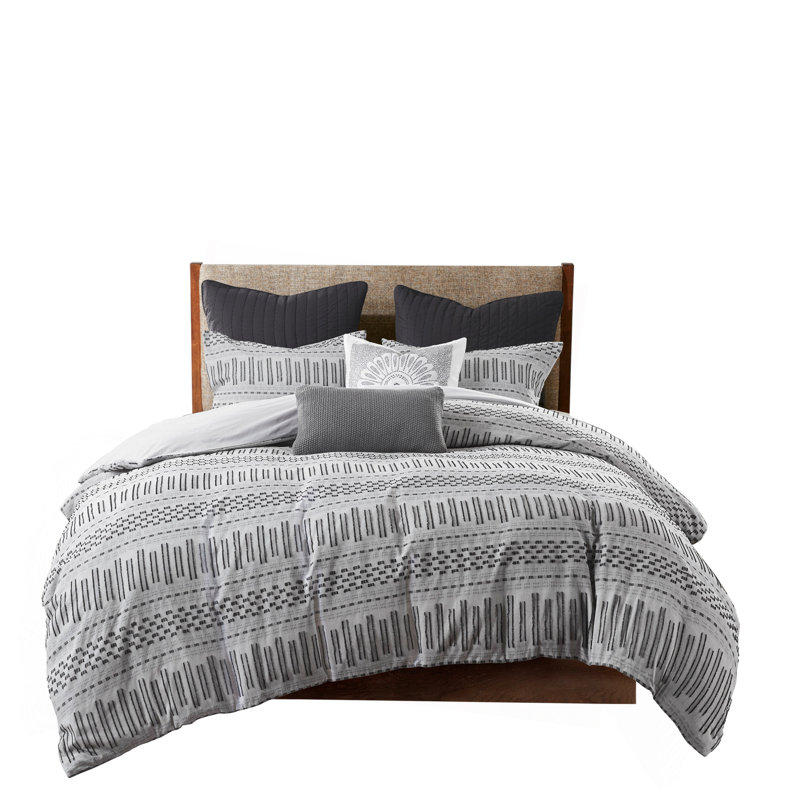 Ensemble de housse de couette en jacquard de coton très grand / très grand californien, Multi-couleur