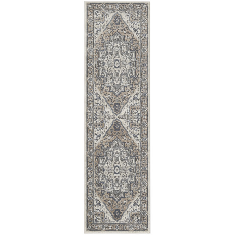 Tapis taupe Graelyn, Tapis de couloir 2 pi 2 po x 7 pi 6 po