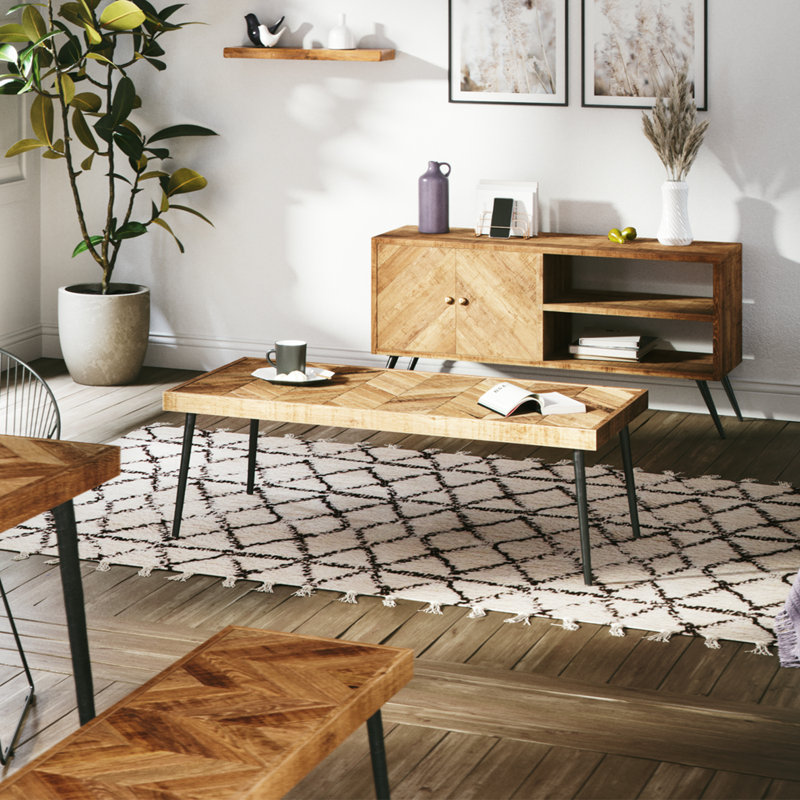 Solid Wood Top Coffee Table