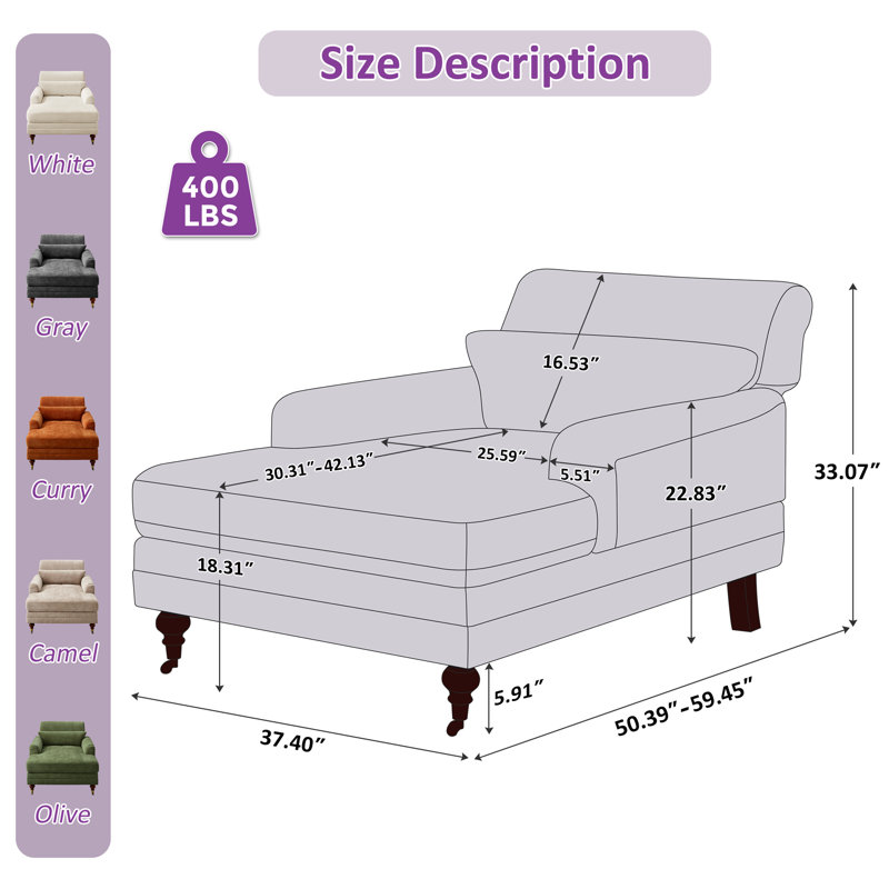 Chaise longue Glodi Erbes en bois massif de 37,01 po (ensemble de 2)