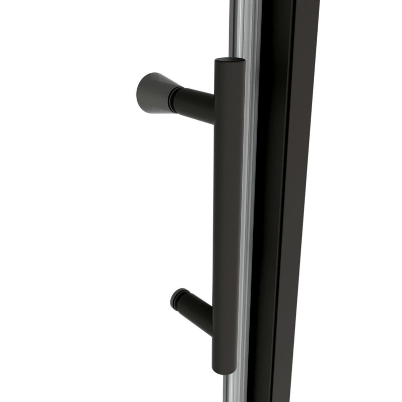 Black Framed Pivot Shower Door with Clear Glass