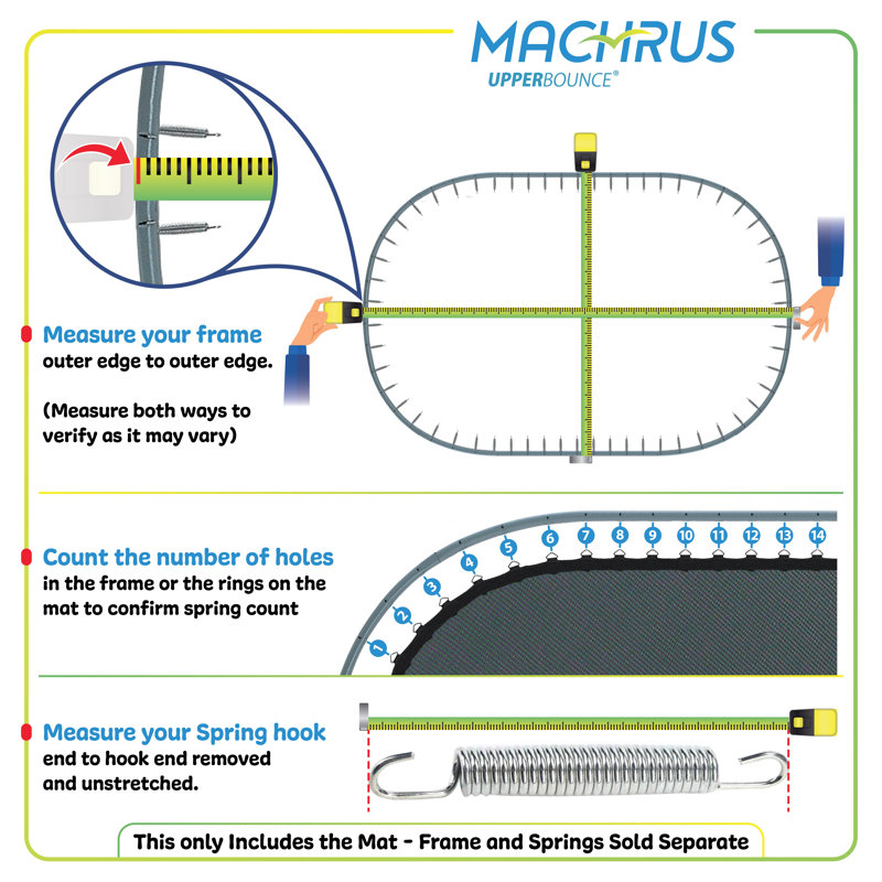 Machrus Upper Bounce Trampoline Replacement Mat Compatible with 16X14 ft Oval Frame & 5.5" Springs