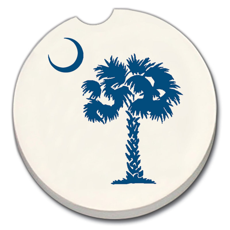 Sous-verre à palmetto de voiture absorbant, Blanc