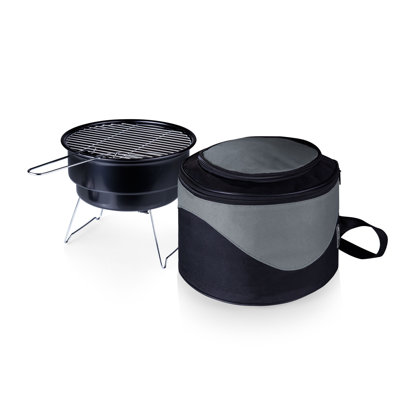 Caliente Portable Charcoal BBQ Grill & Cooler Tote Bag