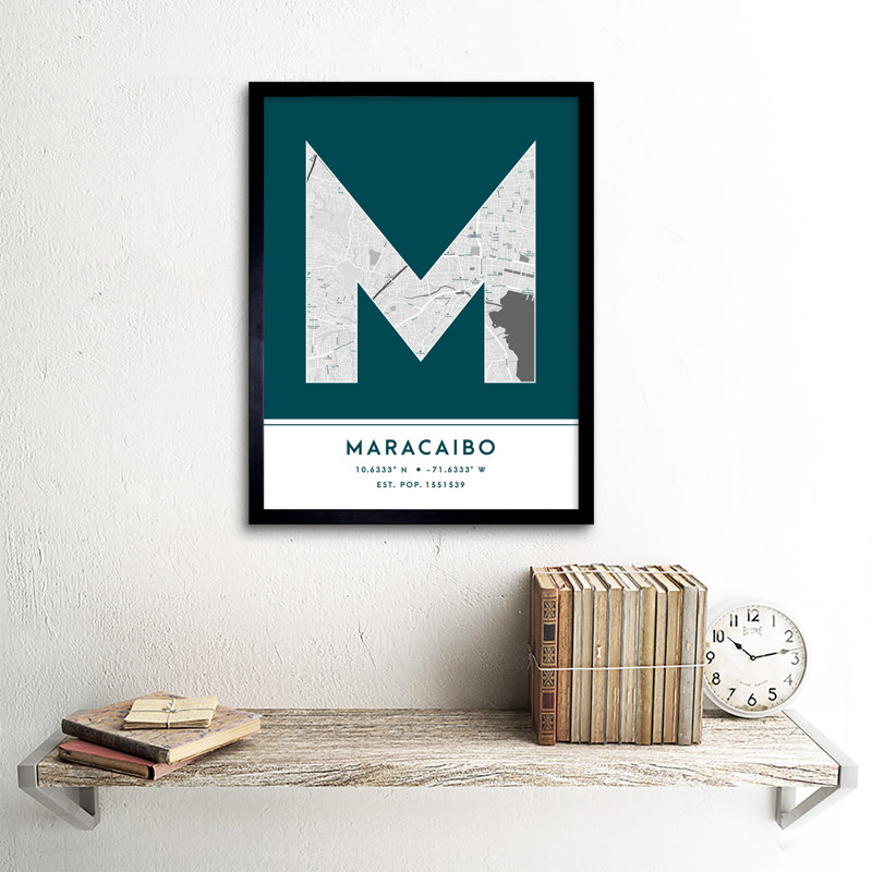 Maracaibo Venezuela City Map - Single Picture Frame Typography