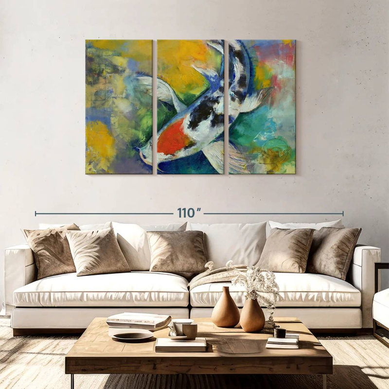 Tancho Sanke Koi, 48" H x 74" W