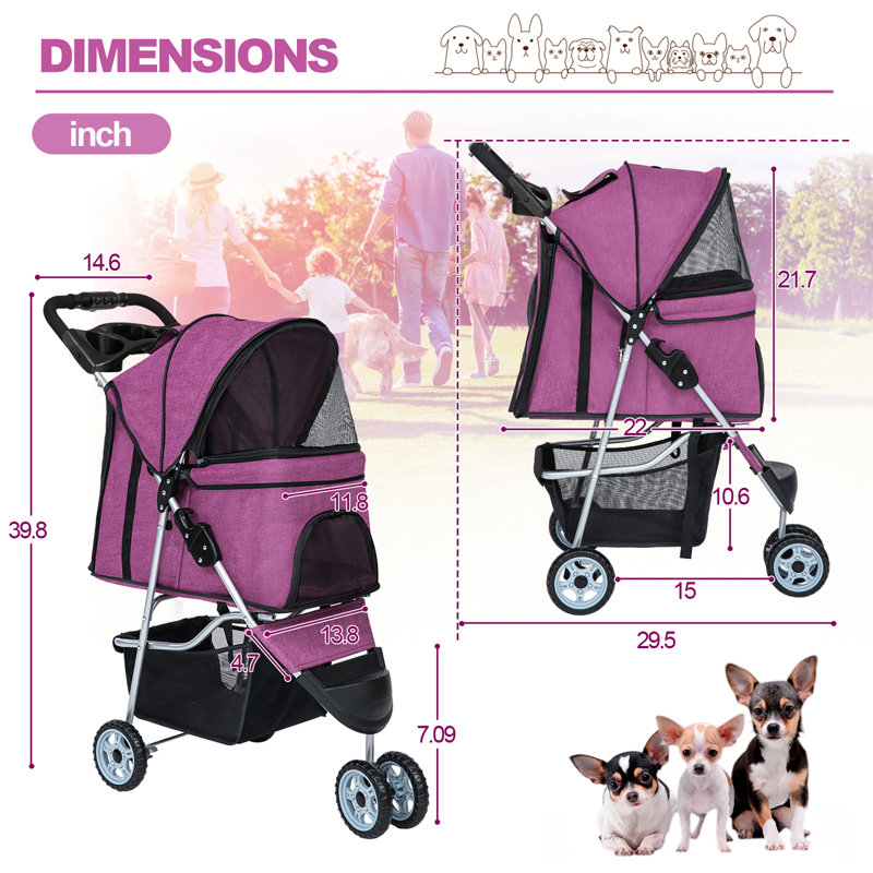 Poussette pliante Jogger, Mauve