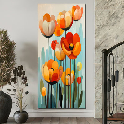 «Vibrant Garden of Ranunculus Flowers III», art mural sur toile Renoncule
