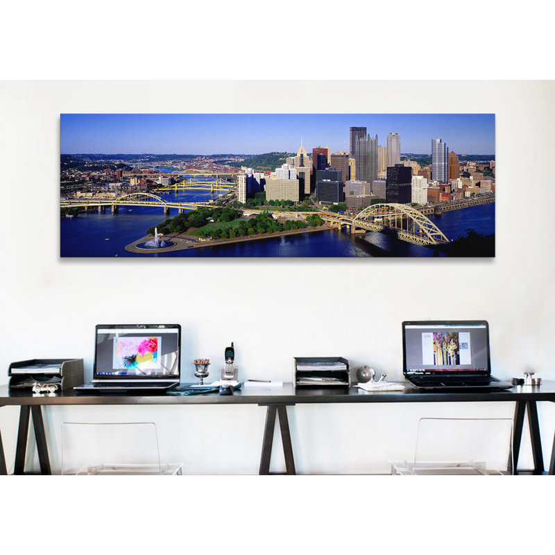 « pittsburgh, pennsylvanie », reproduction de photo sur toile, H 16 po x l 48 po x P 1,5 po, Toile tendue