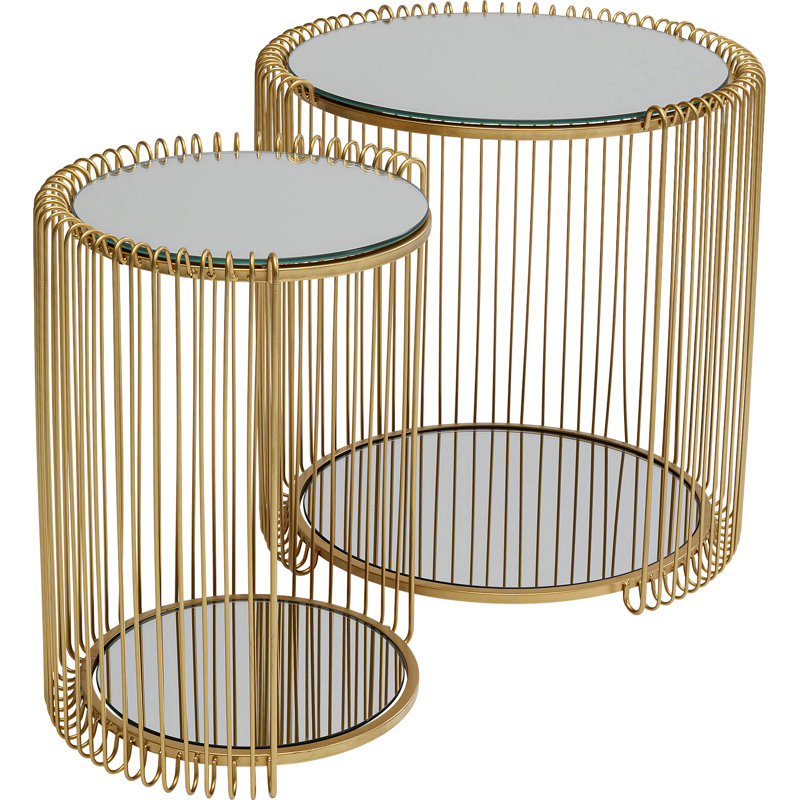 Side Table Wire Double, Gold colours