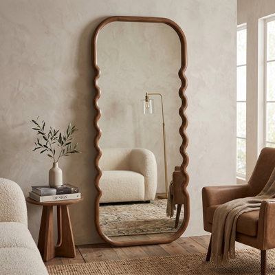 Miroir de plancher en bois de pin Harrisburg