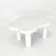 Table basse de 40 pouces en forme de nuage avec 4 pieds de table ronds, convient aux salons, blanc