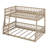 Full XL Over Queen Bunk Bed With Full Length Guardrail And Ladder, Wood Floor Bunk Bed Frame-804968180