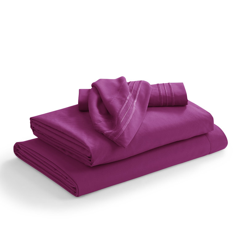  Ensemble de draps hypoallergéniques à double brossage 1800 Series, Ensemble de draps pour lit simple TG avec 1 taie d