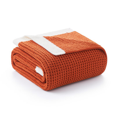 Reversible Chenille Knit Throw Blanket Soft Waffle Weave For Couch, Bed, And Living Room