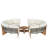 3-Piece Outdoor Sofa Set For 6, 2 Semi-Circle Sofas + Acacia Wood Coffee Table, Weather-Resistant Patio Couch Set, Comfortable Garden & Backyard Furniture-1483319032