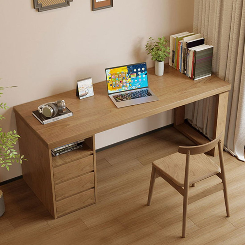 Bureau moderne et simple en bois massif avec tiroirs, H 29,53 po x l 70,87 po x P 23,62 po, Retour à gauche