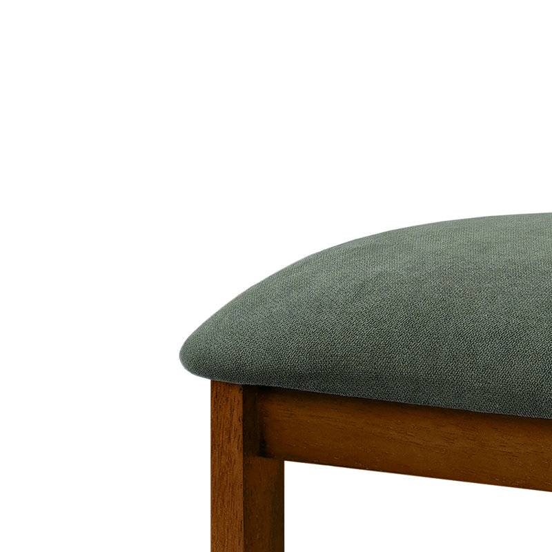 Tabouret de comptoir rembourré Mid-Century avec structure en bois d'hévéa de 26,5 po Garner, 4, Green