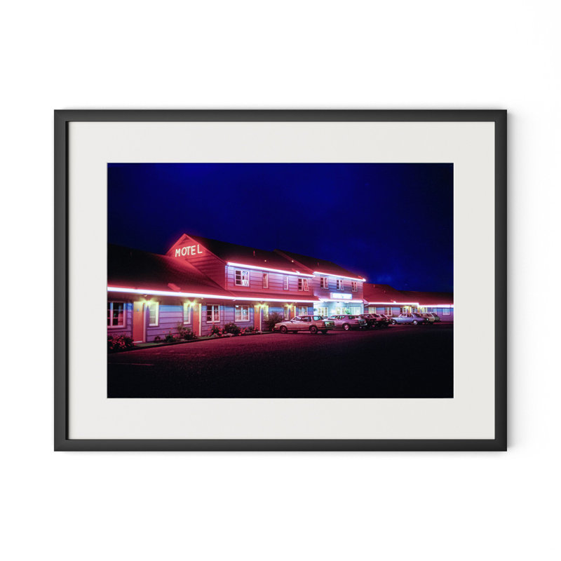Oregon Motel By Barbara Alper, H 24" x W 32", Black Maple