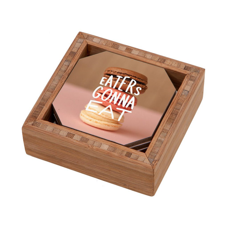 Wood 4 Piece Coaster Set