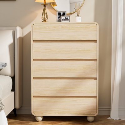 Commode 5 tiroirs avec poignées cachées, commode moderne H 41,4 po avec tiroirs profonds, organisateur de tiroir en bois pour chambre à coucher, chambre d'amis, salon ou entrée