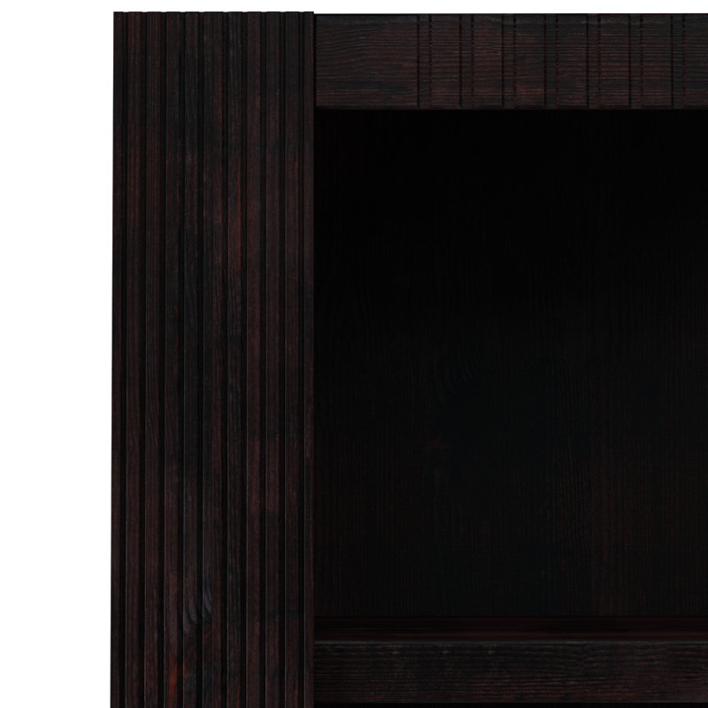 Elona 213cm H x 245cm W Solid Wood Library Bookcase, Havana Brown, Premium