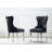 Bauxite 5 Piece Clear Glass Dining Set with Velvet Tufted Side Chairs and Nailhead Trim-1211547338