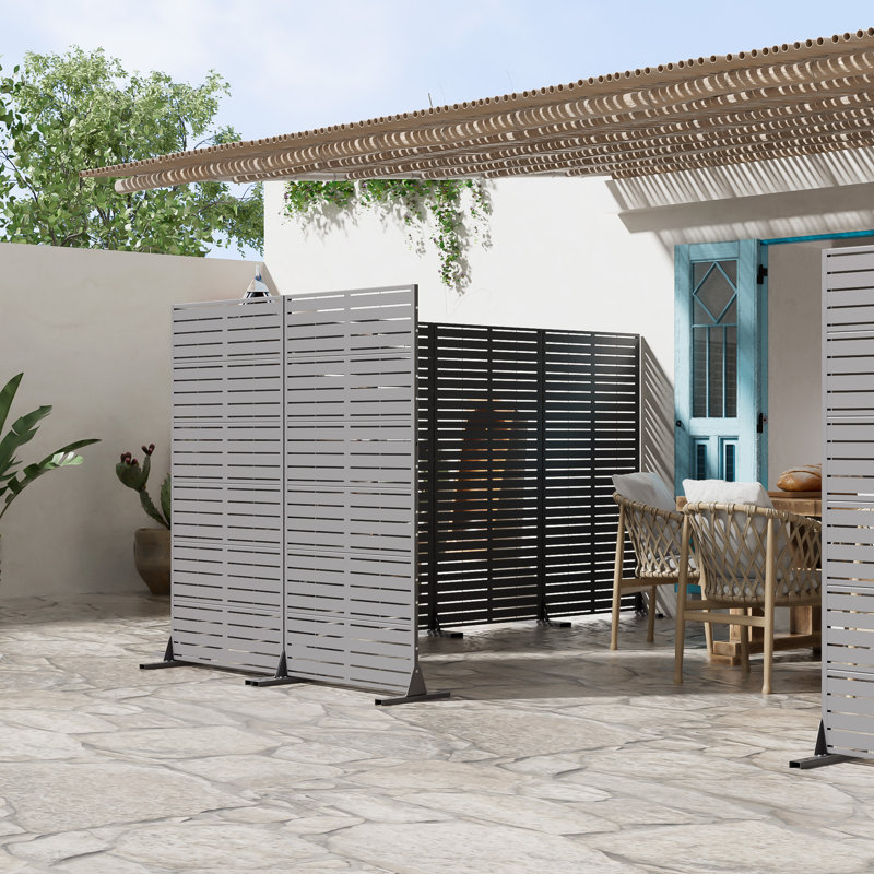 Panneaux de clôture métalliques autoportants pour écran d'intimité 72 po x 35 po