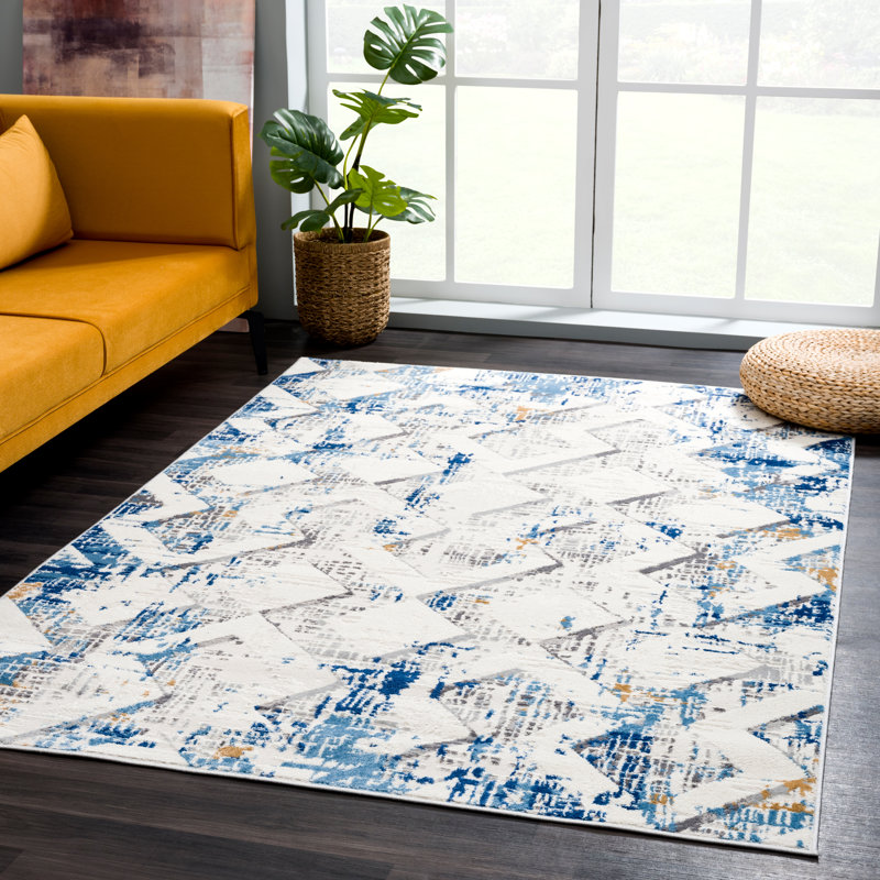 Tapis gris et bleu Haenisch DUN130A, Rectangle 4 pi x 6 pi