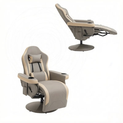 High-Back Racing Style Computer Chair with Reclining and Footrest