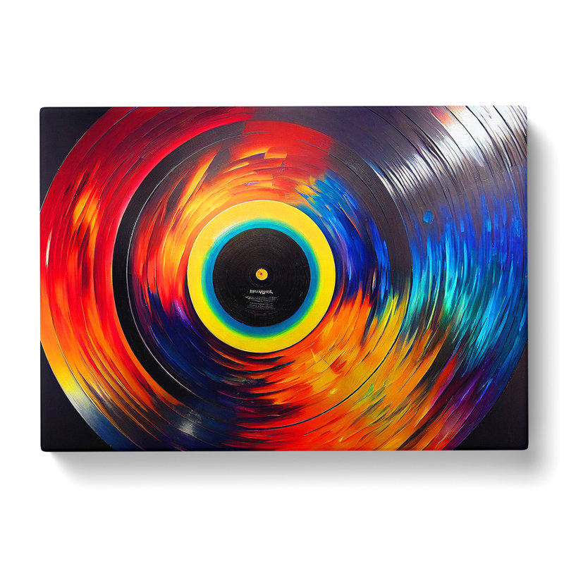 Golden Vinyl Record Art Vol.4 - Wrapped Canvas Print, 35cm H x 50cm W x 3cm D
