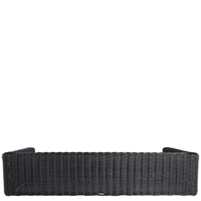 Montecito N-Dura Resin Wicker Outdoor Sofa - Onyx, Verona Fossil, No
