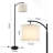 Barbour 62" Arched Black Floor Lamp with Bulb