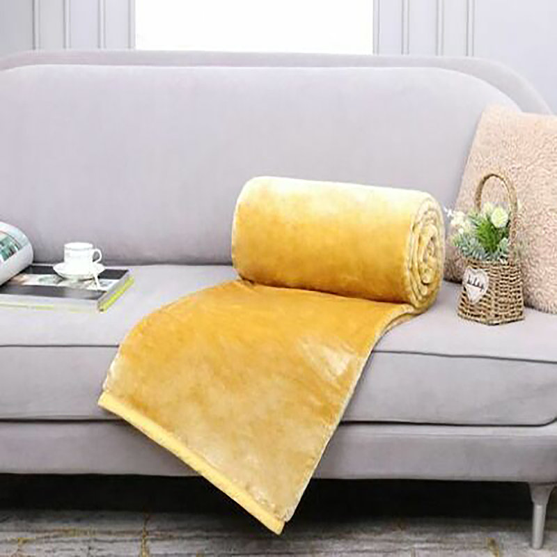 Erna Canora Grey Throw, W150 x L200cm, Musterd