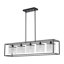 Lustre carré / rectangulaire à 5 lumières avec accents en cristal Lumaze