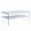 Table basse à double couche rectangulaire avec panneau de fibres à densité moyenne et verre trempé transparent-697811338