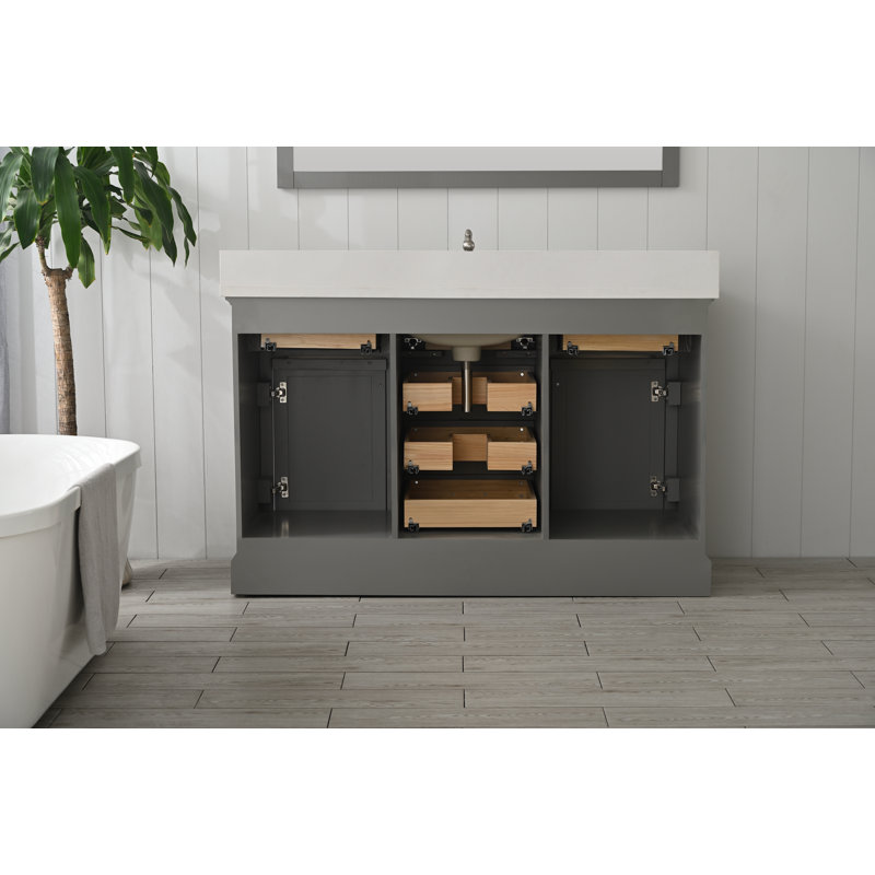 Ensemble de meuble-lavabo simple 54 po Zoila, Grey