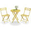 Ensemble bistro 3 pièces, table de patio et chaises pliables jaune-967004854