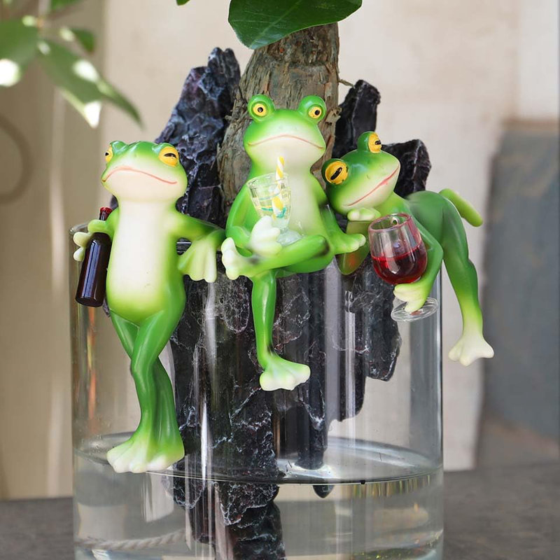 3 pièces de figurine grenouille miniature