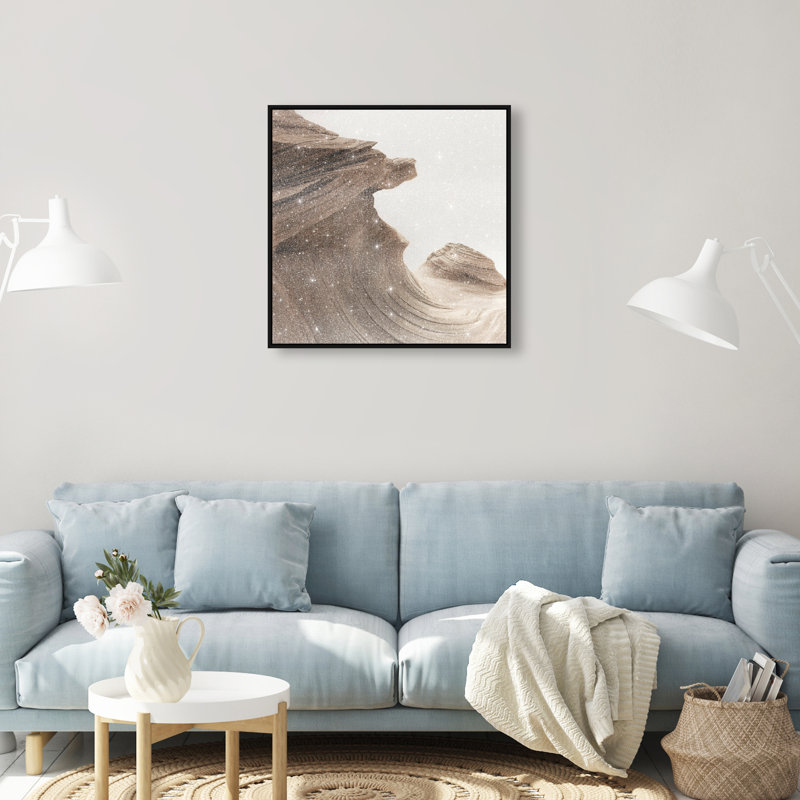 Stoic Sandstone II Canvas Abstract Print by Oliver Gal, Black Frame, 12 x 12, 25"H x 25"W, Black Floater Frame