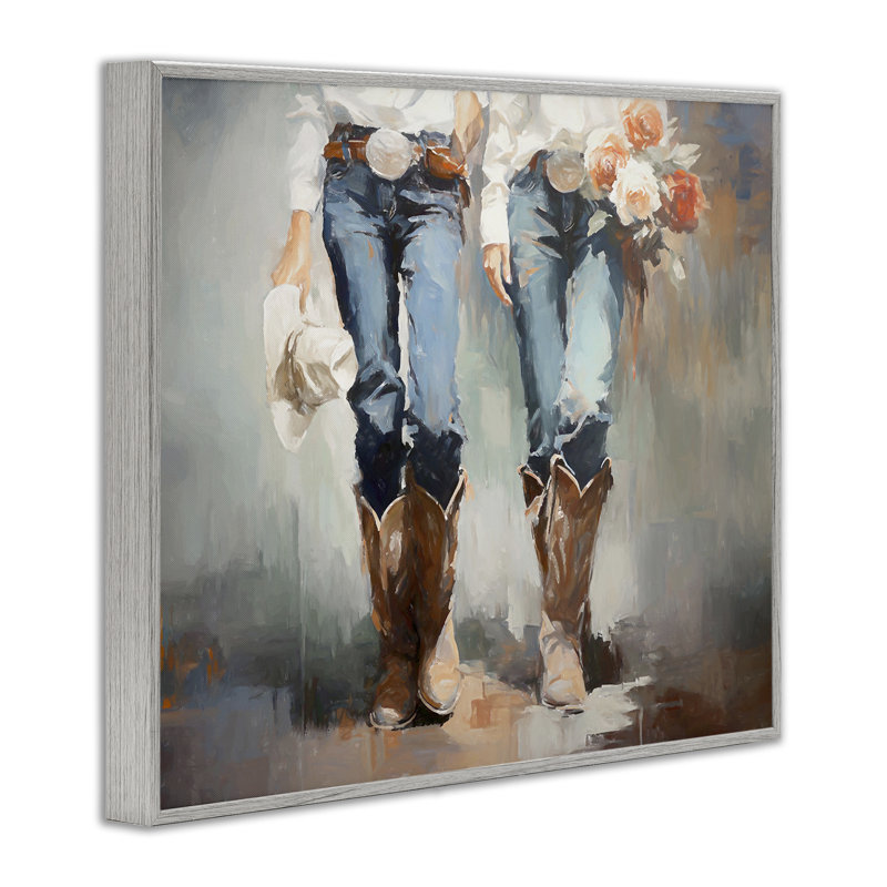 «Floral Cowgirl pair», art de la giclée encadrée par Ramona Murdock, Estampe numérique Farmhouse, H 11 po x l 14 po