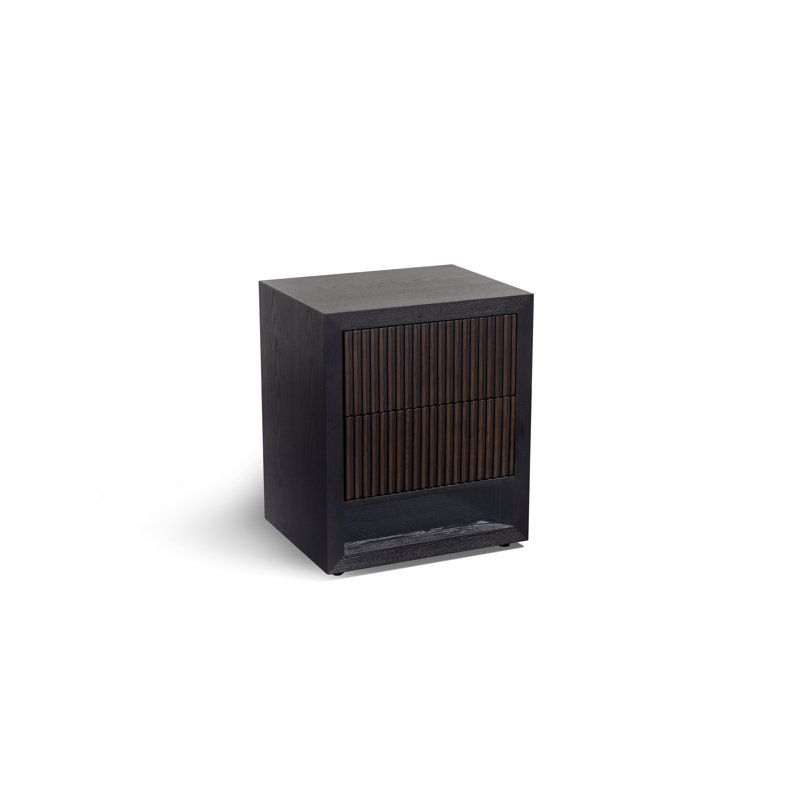 Earvin 50cm W Manufactured Wood Bedside Table, Chocolate