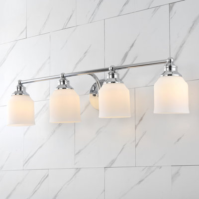 Lauder Iron/Frosted Glass Farmhouse Cottage LED Vanity Light