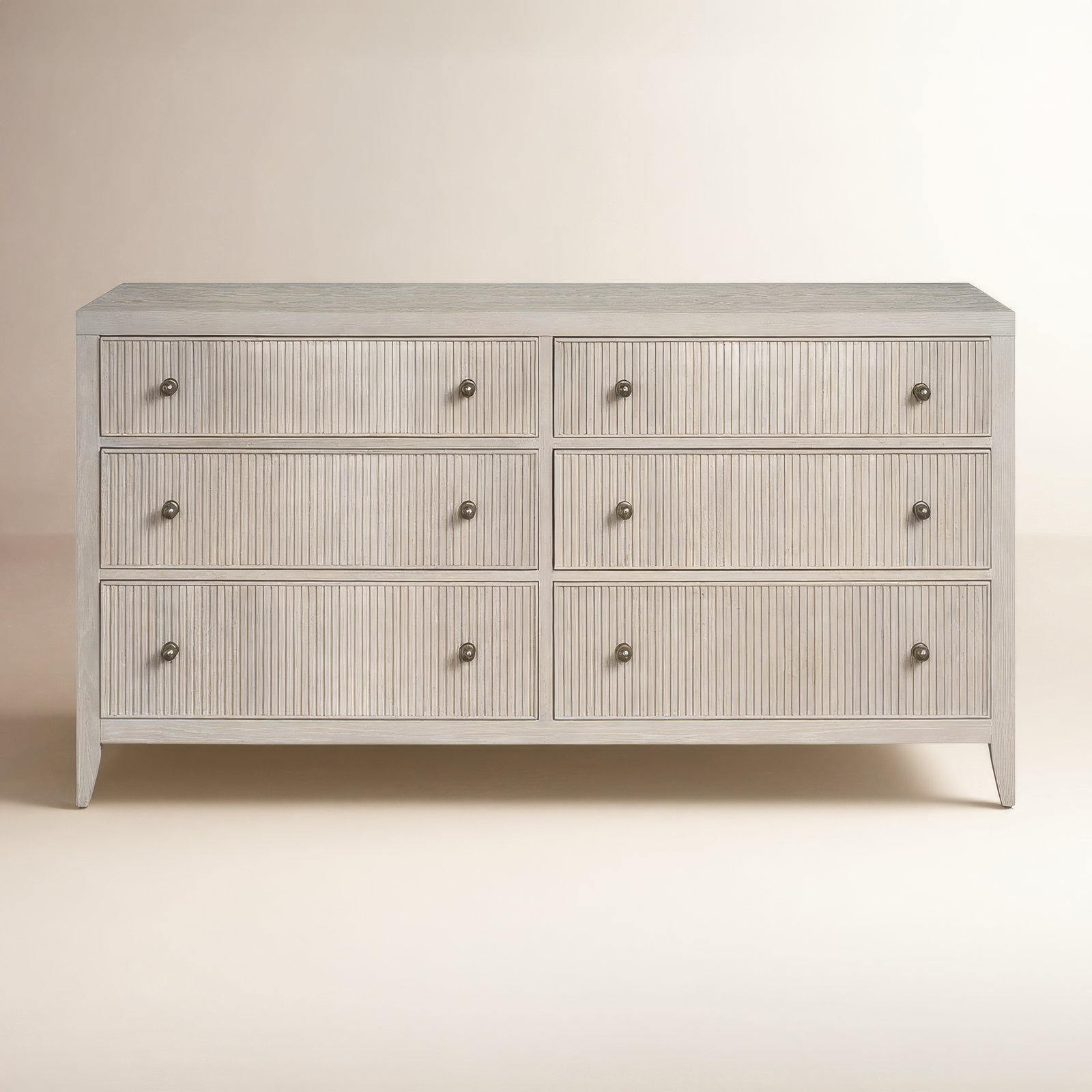 Caterina 6-Drawer Dresser, White Oak