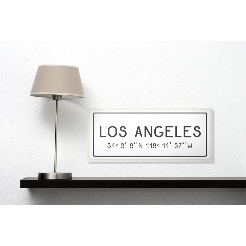 «Los Angeles» par Daphne Polselli, reproduction d'art textuel sur toile, H 7 po x l 17 po, Plaque murale