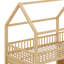 Lit mezzanine double avec lumières DEL, lit maison avec toit, fenêtre-122644464