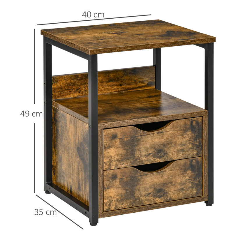Bunnlevel 40cm W Steel Bedside Table